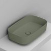 Ceramica Dolomite Noemi umývadlo 62x38 cm obdĺžnik pultové umývadlo zelená matná D311075