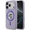 Karl Lagerfeld Liquid Silicone Karl and Choupette MagSafe Zadní Kryt pre iPhone 17 Pro Purple