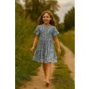 Fashionkids dievčenské modré šaty s margarétkami letný pohodlný strih modrá
