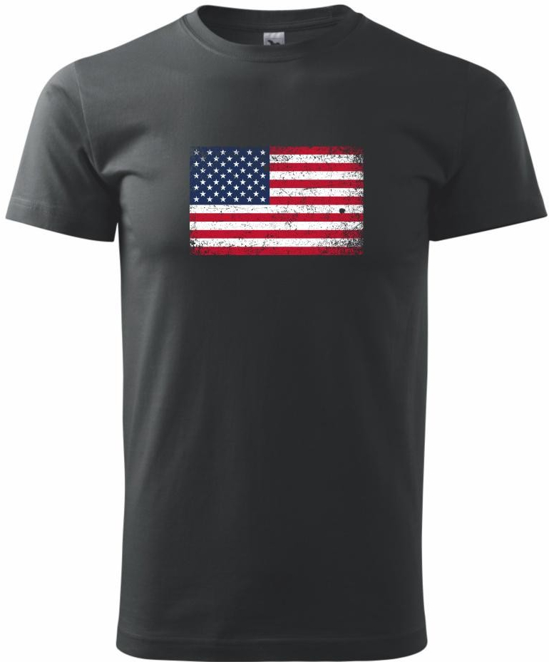 USA vlajka pánske tričko čierne