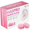 HASPRO 6P silikónové štuple do uší, ružové
