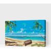 Vymalujsisam.sk Maľovanie podľa čísiel - Loďka na pláži Veľkosť: 40x60cm, Rám: Na plastovej doske