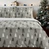 Takoy Vianočné flanelové obliečky 160x200 cm set šedé so stromčekmi-HF-472916 | 160 x 200 cm
