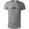 Mýval EKG - Tričko z organickej bavlny - 3XL ( Starostrieborná )