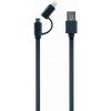 Gembird CC-USB2-AMLM2-1M USB Lightning 8-pin/Micro USB, 1m, černý