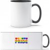 LGBTI Hrnček - Dúhový dizajn - Pride - Biela/Čierna - Standard - Darčeky PrintEQ - 250ml