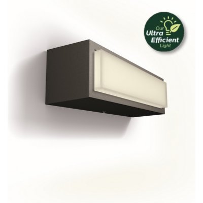 Philips 8720169263697 UltraEfficient Stratosphere vonkajšie nástenné svietidlo LED 3,8W/800lm 2700K IP44 antracit