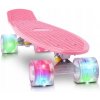 Skateboard Eddcom ružový 56 cm s svietiacimi LED kolieskami pre deti