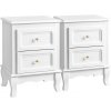 VASAGLE Nočný stolík biely 2 ks