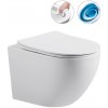 CERANO - Závesná WC misa Cesso, Vortex Rimless + UF sedátko - biela lesklá - 49x36 cm