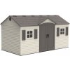 Plastový domček LIFETIME 6446 GARTEN VILLA LG1079 - áno - 26mm - sedlová - LIFETIME - dvojkrídlové na pántoch - 2ks - oceľové profily - plastové domčeky - 1,42m - 1,93m - 6ks - 2,44m - 2,44m - svetlo
