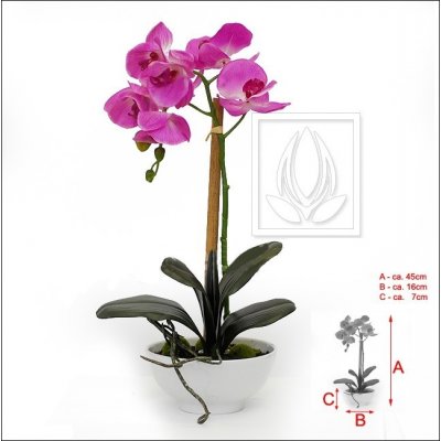 EG Umelá rastlina orchidea v misce (45cm)