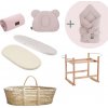 Ahojbaby Mušelínová súprava s košíkom a matracom Rose + mušelínová perinka zdarma