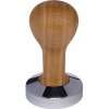 Buna café tamper, dub, olej, 58 mm, nerez lesk, konvexný