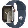 APPLE WATCH SERIES 9 GPS + CELLULAR 45MM SILVER STAINLESS STEEL CASE STORM BLUE SPORTB-M/L,MRMP3QC/A