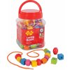 Bigjigs Toys Drevené navliekacie korálky v dóze