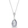 Strieborný náhrdelník so Swarovski Elements modrá kvapka Dainty Drop N610616BLS Blue Shade