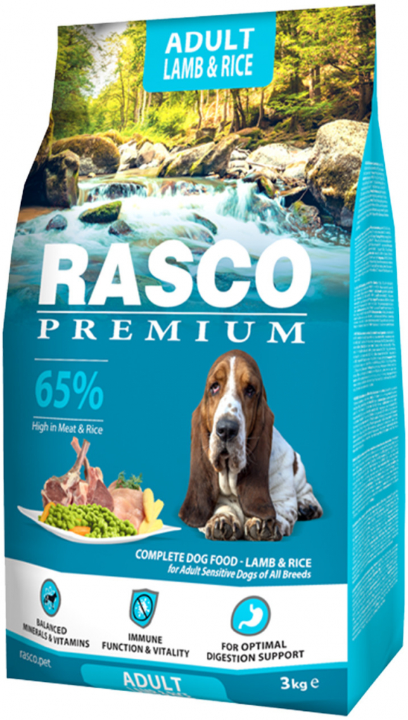 Rasco Premium dog Adult sensitive jahňa a ryža 3 kg