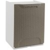 ARTPLAST Úložný box / kôš výklopný RATTAN taupe / biely 34x29x47 cm