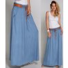 Fashionweek dlhá maxi letná sukňa zo vzdušného materiálu s vreckami + opasok ZIZI00 jeans