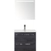 Kúpeľňová zostava Sanox Seville keramika zrkadlo 60 cm dub čierny s LED