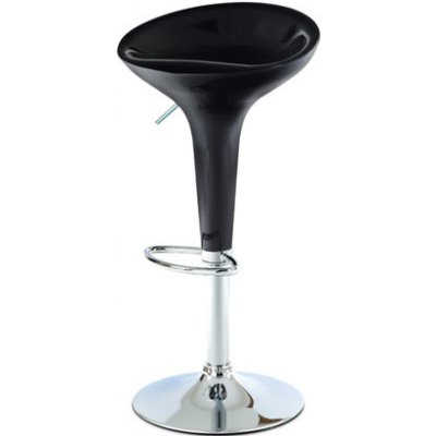 Autronic Barová stolička, plast čierny/chróm AUB-9002 BK