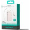 Joyroom Power Bank with Digital Display, C+U+U, PD 35W, 10000 mAh with Built-in Retractable 2x Type-C Lanyard cable (0.7m) Pink (JR-PR2L)