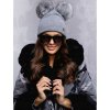 Fashionweek Dámska zimná čiapka s dvoma brmbolcami WOOL2 Farba: Šedá, Veľkosť: Universal
