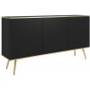 ArtPS Komoda BIJOU K-160 | čierna / zlaté nohy