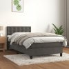 Box spring postel s matrací tmavě šedá 100x200 cm samet Šedá 3141528