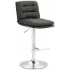 Barová stolička Damar látka chróm, tmavosivá