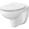 Cersanit Cersania SimpleOn, závesná WC misa 52,5x36x37,5 cm + sedátko s pomalým zatváraním z duroplastu, horizontálny odpad, biela, S701-566