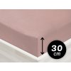 Jersey napínacie prestieradlo na vysoký matrac JR-024 Hnedoružové 140 x 200 - výška 30 cm