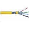 S/FTP (PiMF) drôt LSOH 100m cat.8.1, CPR Eca, AWG22, 2000Mhz, 40GBase-T, žltý, meď