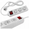 BERGE Predlžovací kábel 1,5m - 5 zásuviek - biely s vypínačom