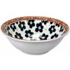 Biela keramická miska na polievku s čiernymi kvetmi Mirage - 300 ml