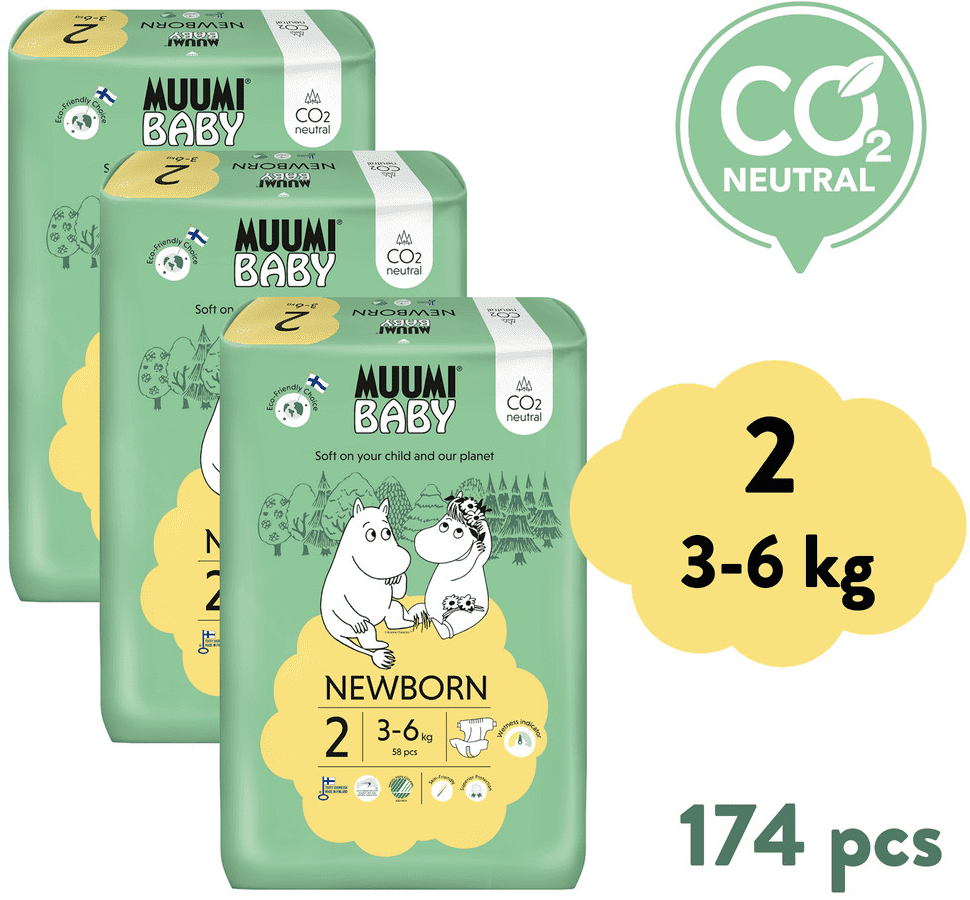 Muumi MINI 3-6 kg size 2 mesačné 174 ks