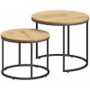 Okrúhle Konferenčne stolíky 2ks Home Living 2ks - hnedá farba dub