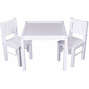 Drewex detská zostava 2 stoličky 1 stôl biely