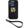 Obal DKNY PU Leather Stack Logo Wrist Strap Apple iPhone 15 Pro DKHCP15LPBSWSK čierny