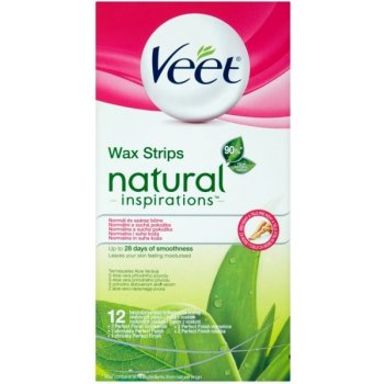 Veet Natural Inspirations voskové depilačné pásiky pre normálnu a suchú pokožku 12 ks