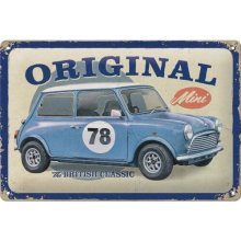 Plechová ceduľa Mini Cooper - The British Classic, 20 × 30 cm