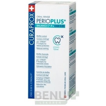 Curaprox Perio Plus+ BALANCE CHX 0,05% ústna voda s chlórhexidínu citroxom a sodium fluoridom 200 ml