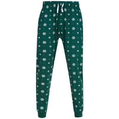 Skinnifit pánské pyžamové kalhoty tm.zeleno bílé