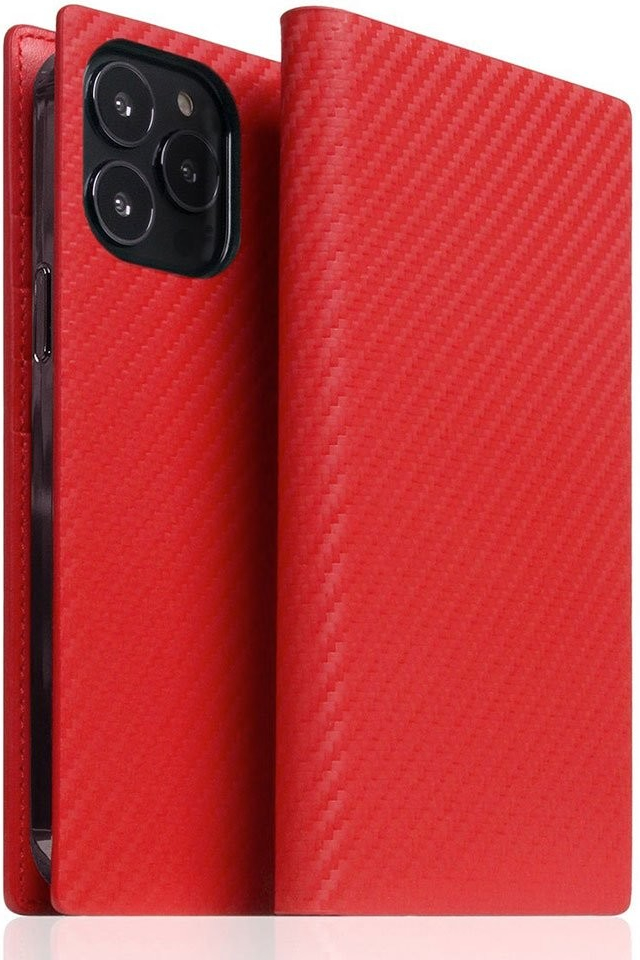 Púzdro SLG Design D+ Italian Carbon Leather Diary iPhone 14 Pro Max - Red