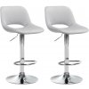 Sada 2 barových stoličiek Camden velvet chrome, svetlosivá