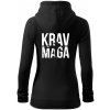 Nápis Krav Maga - Mikina dámska trendy zipper s kapucňou - M ( Čierna )