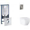 Grohe Rapid SLX - Set predstenovej inštalácie, klozetu, dosky SoftClose a tlačidla Arena Cosmopolitan S, Triple Vortex, kefovaný Hard Graphite SANI11BB5106
