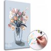 Maľovanie podľa čísel RUŽOVÁ KYTICA VO VÁZE – nízka náročnosť 40x60 cm