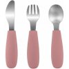 Zopa Silicone Children's Cutlery príbor 6 m+ Old Pink 3 ks